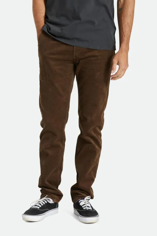 Choice Chino Slim Pant - Dark Earth Cord sold by Brixton