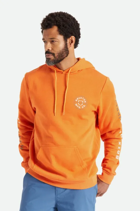 Crest Hood - Burnt Orange/Desert Palm/White sold by Brixton