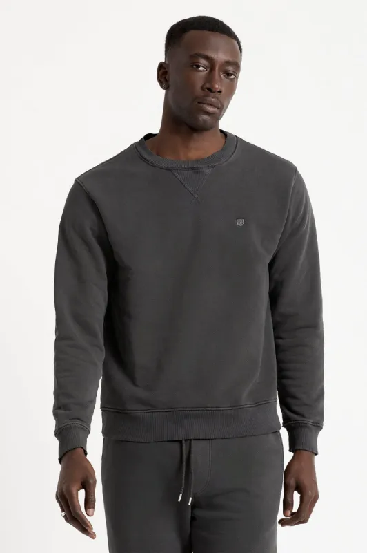Vintage Beat Up Crew Fleece - Black sold by Brixton