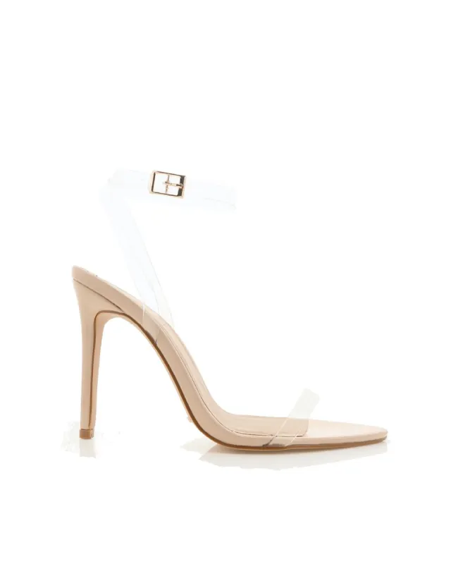 PRISCILLA - NUDE PATENT-CLEAR sold by Billini