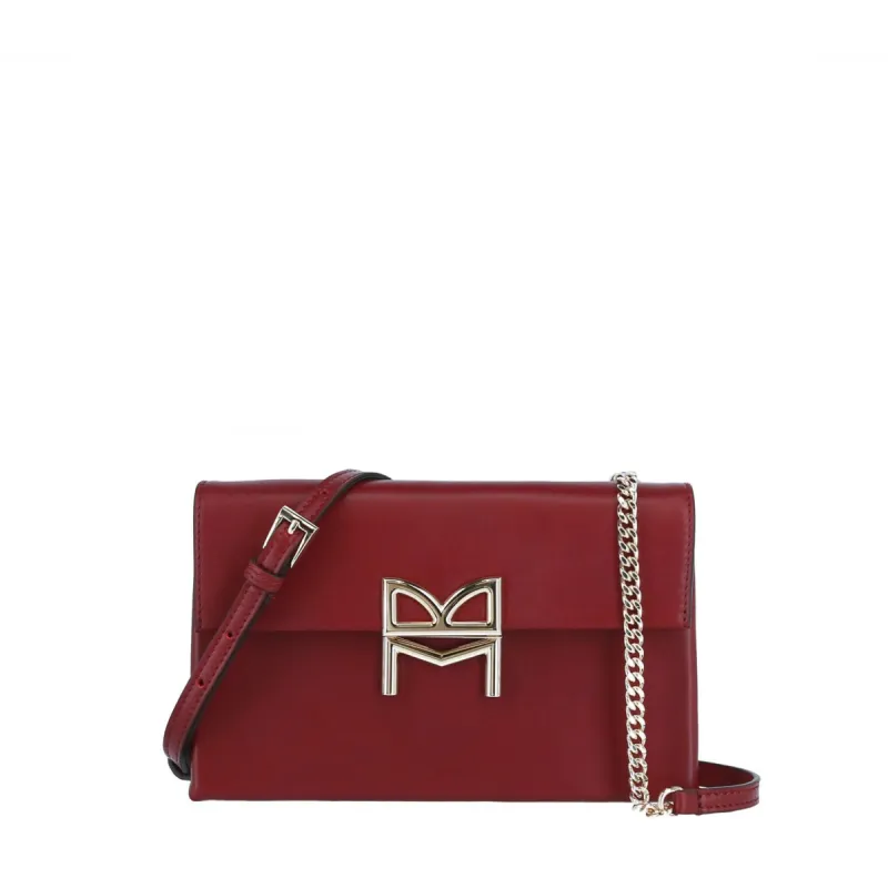Micro Smooth Leather Crossbody Bag - Berry sold by Bruno Magli