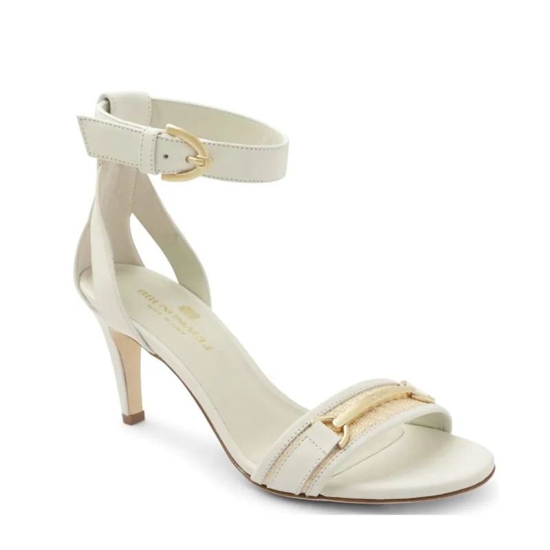 Monica Women's Leather Heeled Sandal - Off White sold by Bruno Magli
