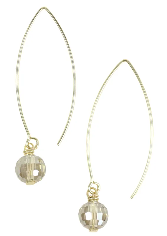 Champagne Long Hoop Earring sold by Bourbon and Bowties