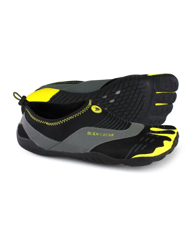 Men's 3T Barefoot Cinch Water Shoes - Black/Yellow sold by Body Glove