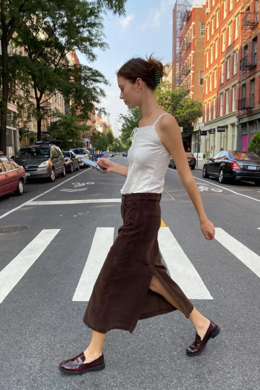 【NONCODE】Mel corduroy low skirt Buy Mole Brown Premium Corduroy A-Line Skirt from Next USA