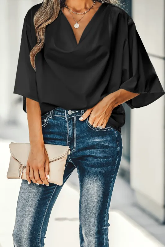 Aylen Cowl Neck Dolman Sleeve Top sold by Cupshe