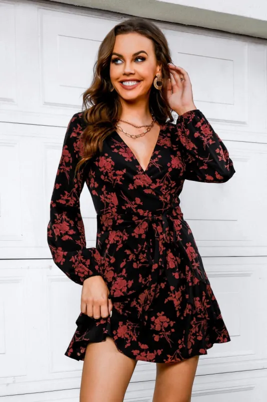 The Best Belted Floral Print Wrap Dress sold by Cupshe