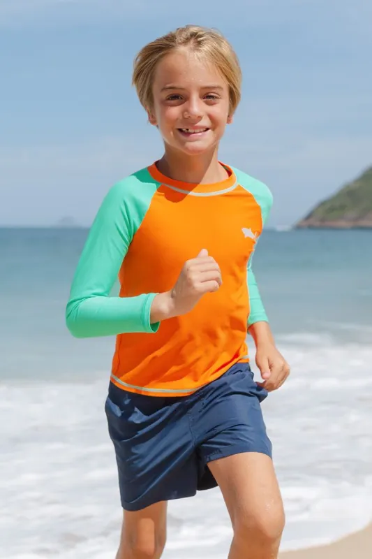 Skater Boy Long Sleeve Rashguard Boys' Swim Tee sold by Cupshe