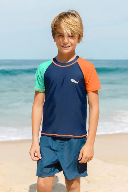 Skater Boy Short Sleeve Rashguard Boys' Swim Tee sold by Cupshe