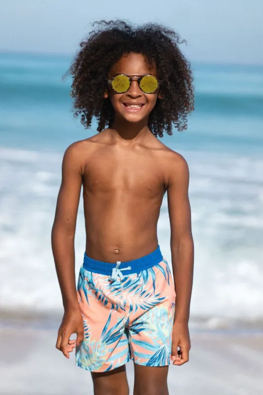 Fronds Forever Boys’ Adjustable Volley Shorts sold by Cupshe