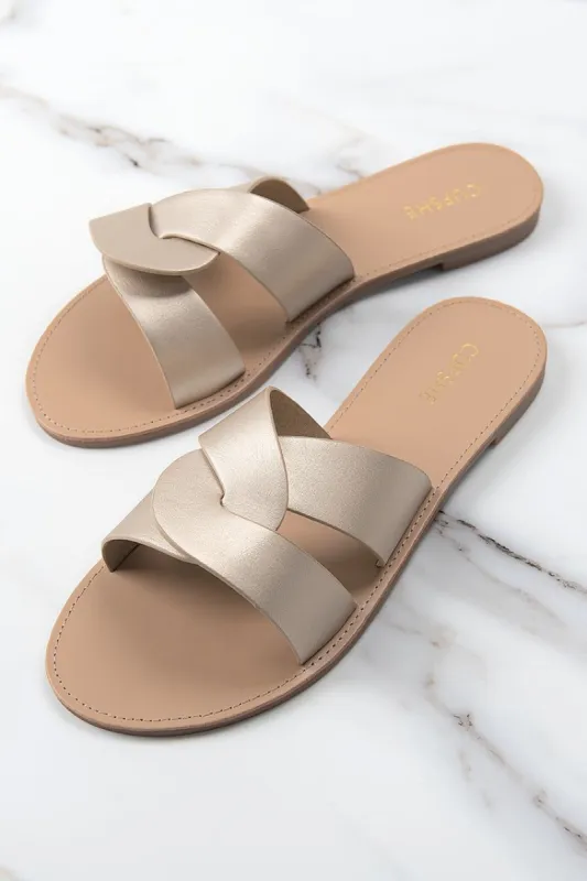 Sunbeam Cross Strap Slide Sandals sold by Cupshe