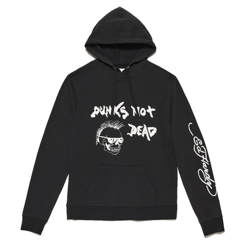 Puff Glitter "Punks Not Dead" Hoodie sold by Ed Hardy