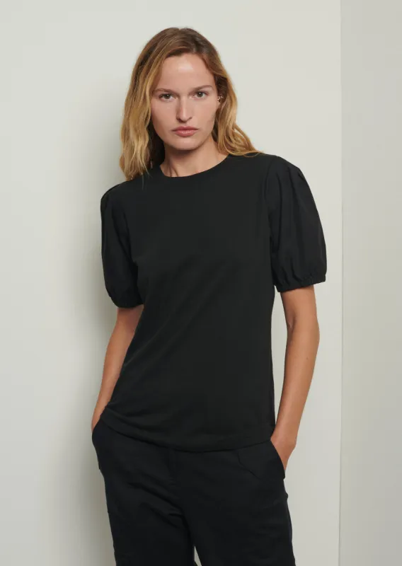Eva Puff Sleeve T-Shirt - Black sold by Derek Lam