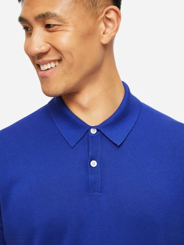 Men's Polo Shirt Jacob Sea Island Cotton Blue sold by Derek Rose