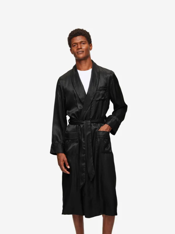 Men's Robe Woburn 8 Silk Satin Black sold by Derek Rose
