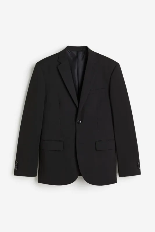 H&M - Slim Fit Single-breasted jacket - Black sold by H&M