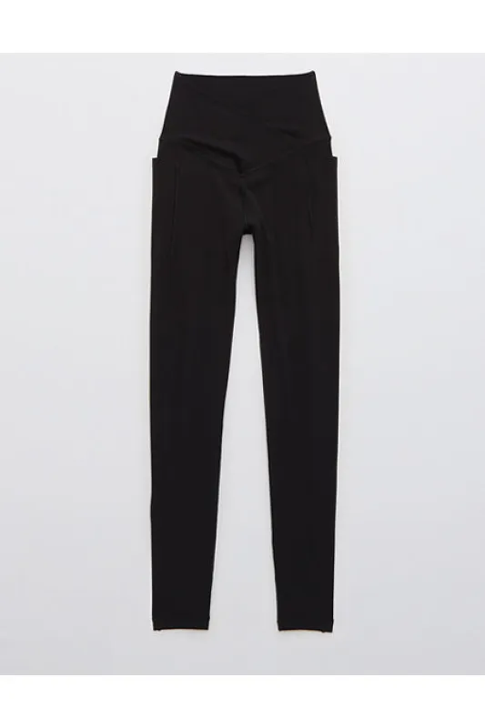 OFFLINE By Aerie Real Me XTRA Crossover High Waisted Pocket Legging Women's True Black XXS sold by American Eagle