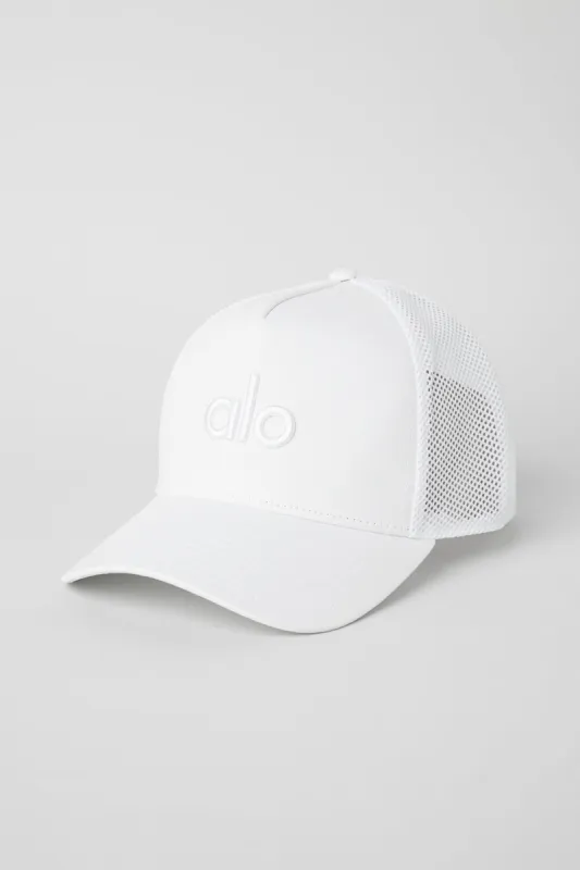 District Trucker Hat - White/White sold by Alo Yoga