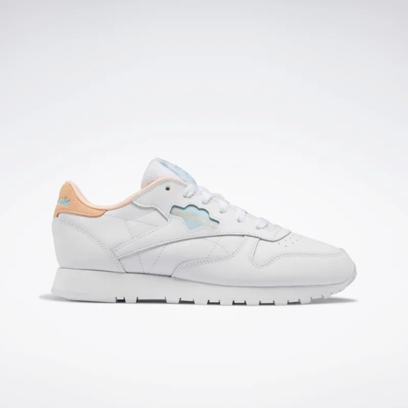 Reebok Footwear Women Classic Leather FTWWHT/BLUPEA/AURORG sold by Reebok