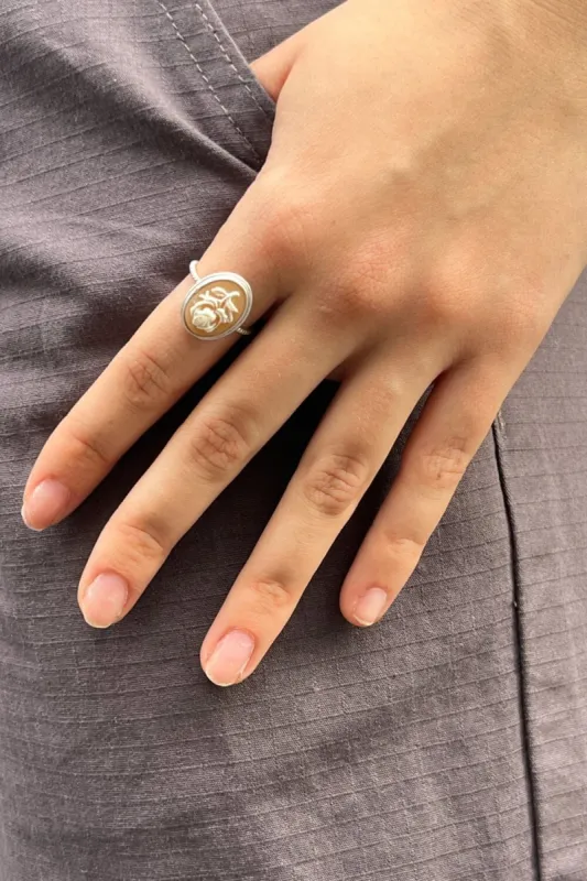 Flower Cameo Ring sold by Brandy Melville