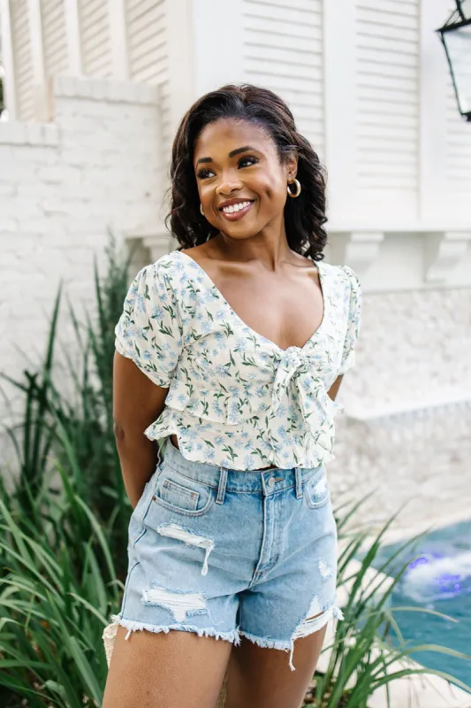 Pretty As Daisies Floral Crop Top sold by Bella Rose boutique