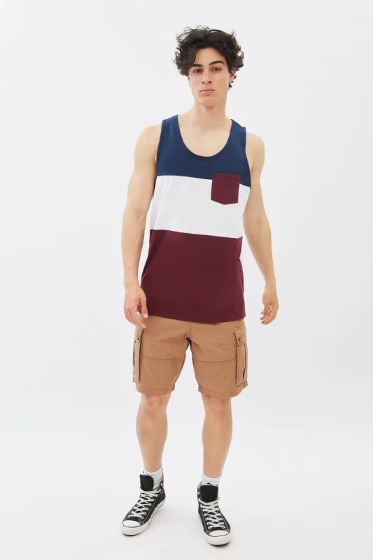 Colour Block Pocket Tank Top sold by Bluenotes