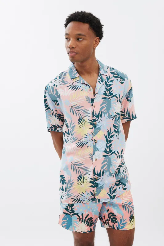Tropical Print Short Sleeve Resort Shirt sold by Bluenotes