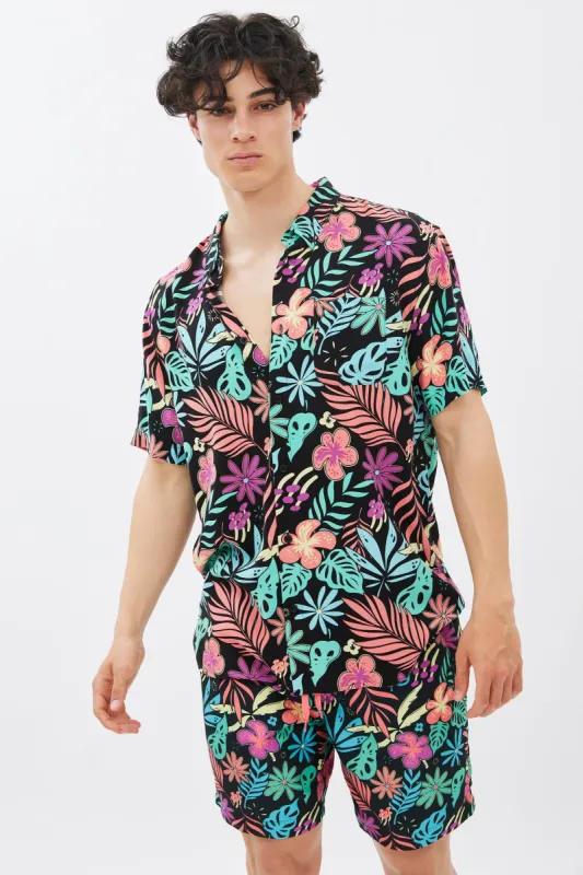 Tropical Print Short Sleeve Resort Shirt sold by Bluenotes