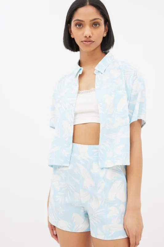 Short Sleeve Cropped Linen Shirt sold by Bluenotes