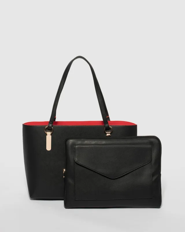 Black & Red Angelina Tote Bag sold by Collete Hayman