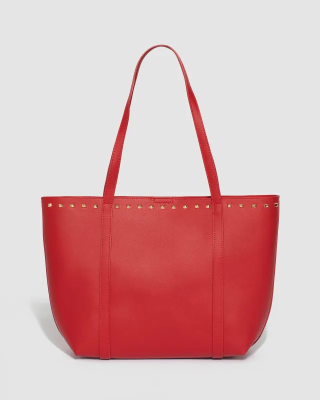 Red Sabina Stud Tote Bag sold by Collete Hayman