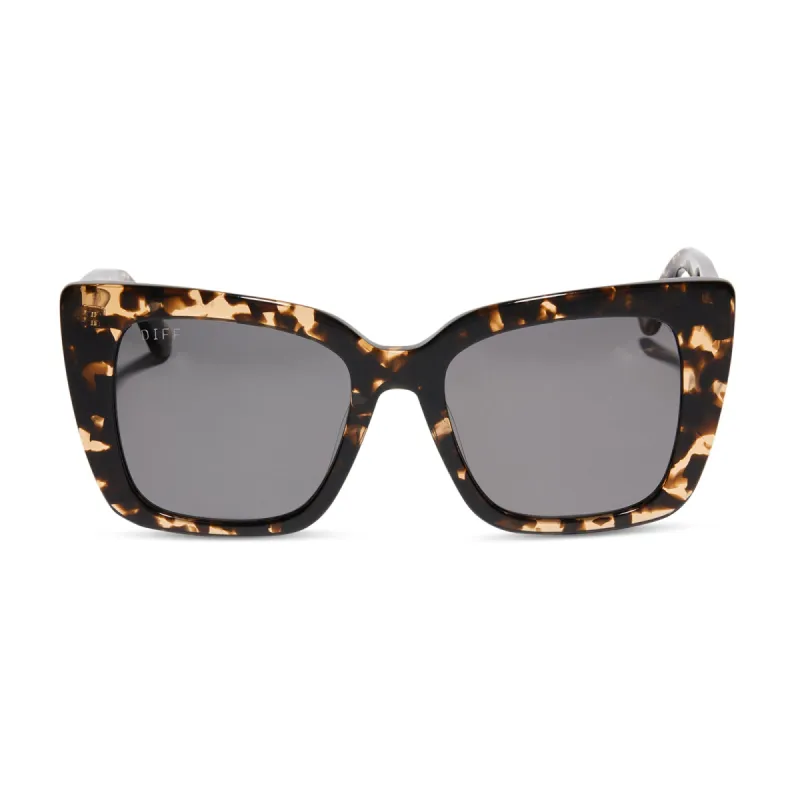 LIZZY - ESPRESSO TORTOISE + GREY + POLARIZED SUNGLASSES sold by Diff Eyewear