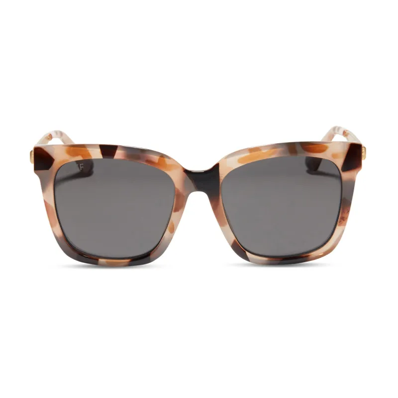 HAILEY - CREAM TORTOISE + SOLID GREY SUNGLASSES sold by Diff Eyewear