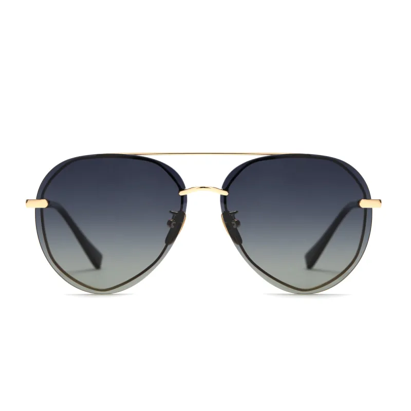 LENOX - GOLD + BLACK + GREY GRADIENT POLARIZED SUNGLASSES sold by Diff Eyewear