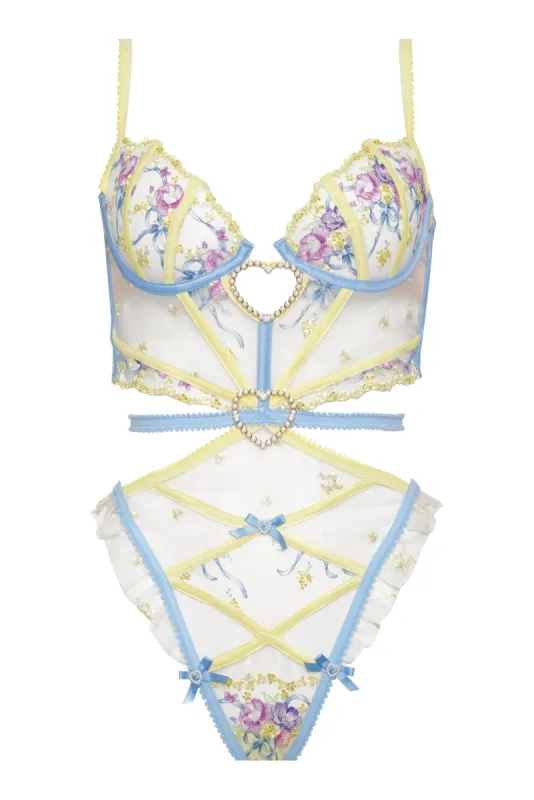 Lavender Meadows Embroidery Teddy sold by For Love And Lemons
