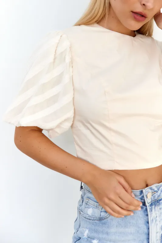 SALE - Iris Textured Sleeve Top sold by fab'rik