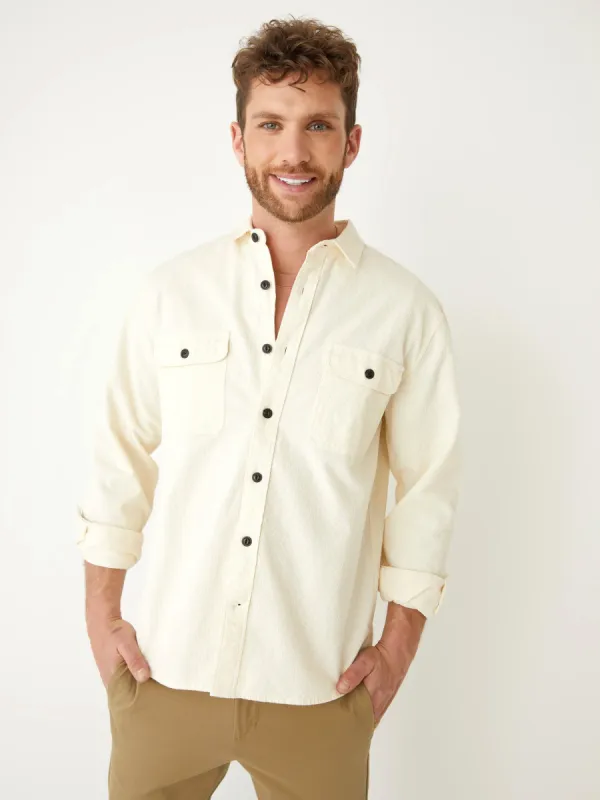 The Corduroy Shirt in White sold by Frank & Oak