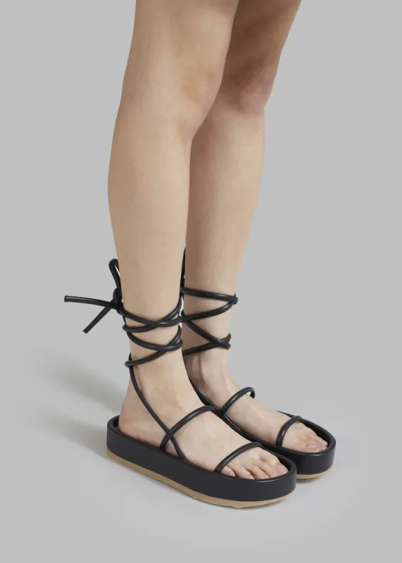 Ilio Smeraldo Pritika 01 Lace Up Sandal - Black sold by Frankie Shop