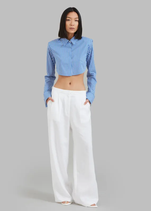 トップス OHOTORO Crop String Shirt Blue トップス OHOTORO Crop String Shirt Blue OH CROP! | Graphic
