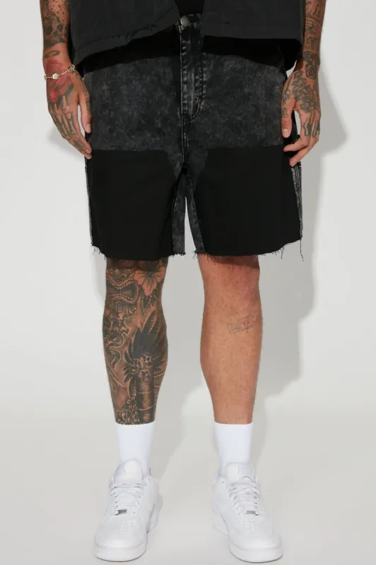 Keep It Going Relaxed Denim Shorts - Black sold by Fashion Nova