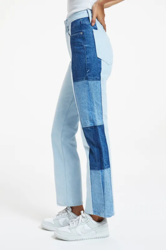 GOOD ICON PATCHWORK JEANS | INDIGO358 sold by Good American