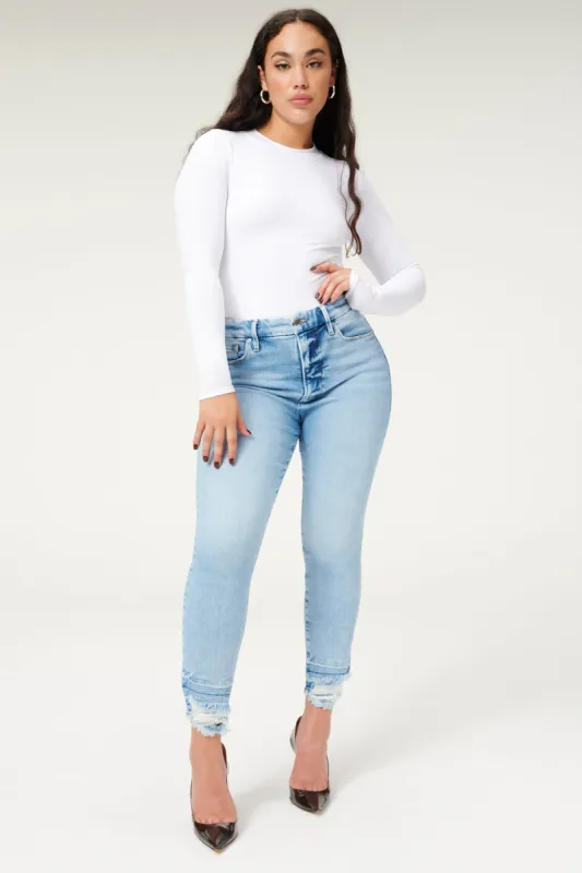 GOOD WAIST CROPPED JEANS | BLUE856 sold by Good American