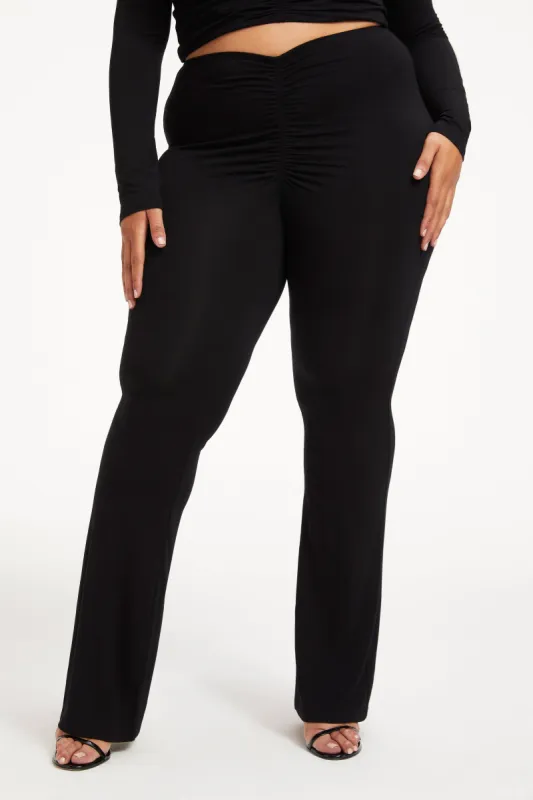 STRETCH JERSEY RUCHED PANTS | BLACK001 sold by Good American