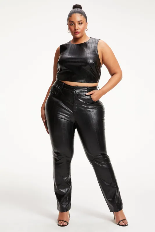 FAUX LEATHER GOOD ICON PANTS| BLACK EEL001 sold by Good American