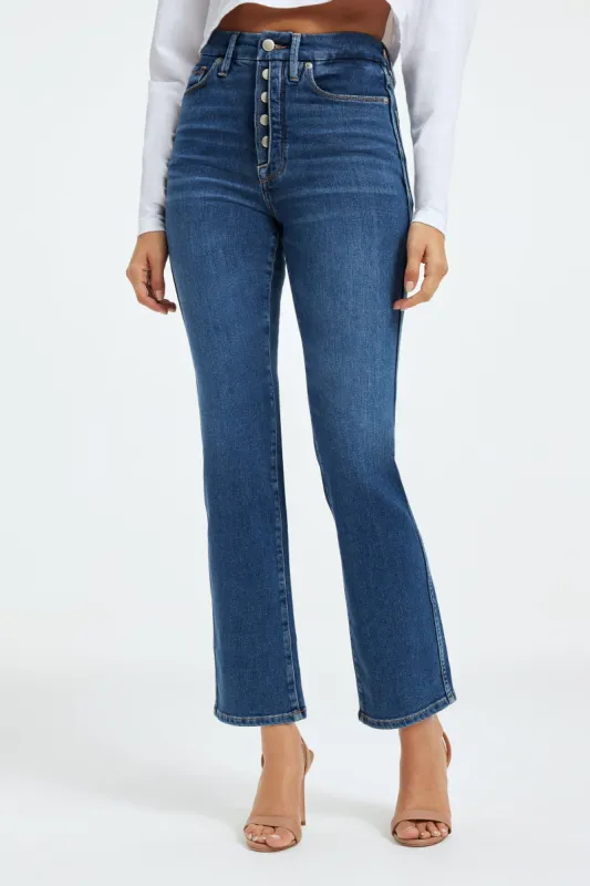 GOOD CURVE STRAIGHT CASHMERE JEANS | INDIGO329 sold by Good American