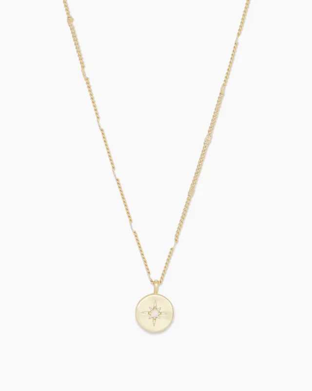 Power Birthstone Coin Necklace (April) sold by Gorjana