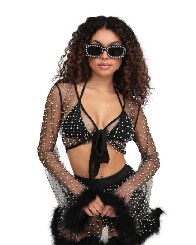 Happy Ever After Marabou Mesh Top sold by iHeartRaves