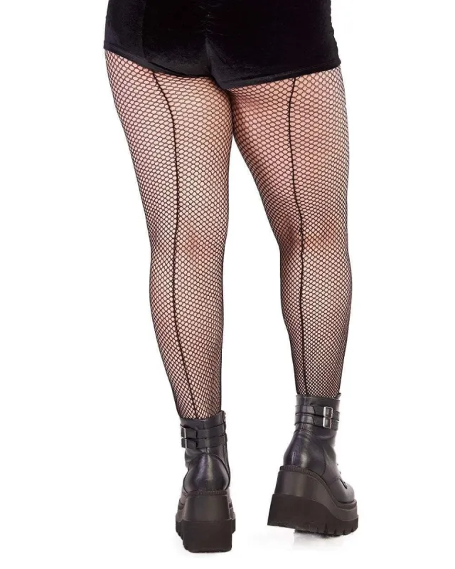Plus Size Backseam Fishnet Pantyhose sold by iHeartRaves