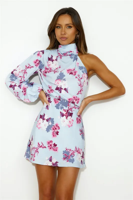 Party Edit Satin Mini Dress Blue sold by Hello Molly