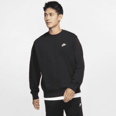 Nike Sportswear Club Men's French Terry Crew - Black sold by Nike